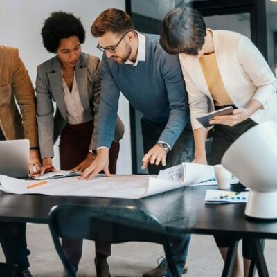 Facilities managers planning their office workspace